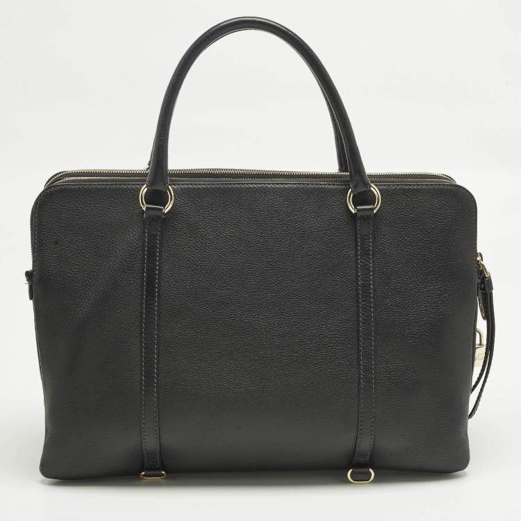 مملوكة مسبقًا D&G Lily Twist Black Leather Laptop Bag