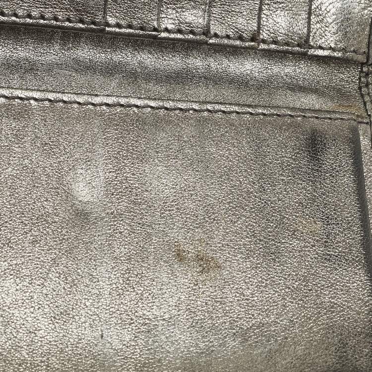 مملوكة مسبقًا D&G Logo Stitched Grey Leather Trifold Wallet