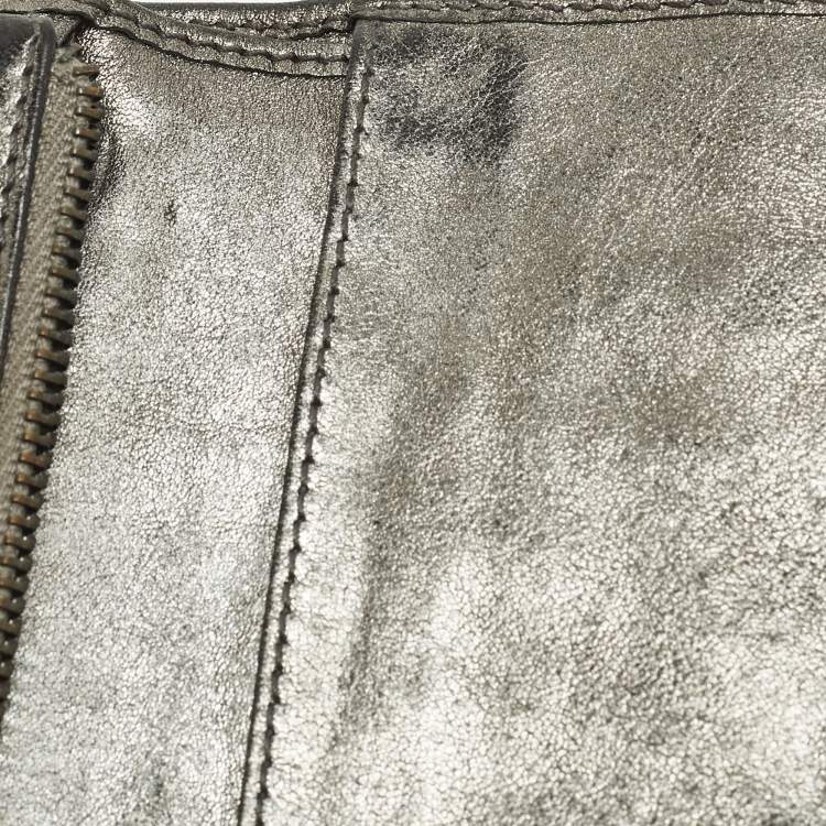 مملوكة مسبقًا D&G Logo Stitched Grey Leather Trifold Wallet