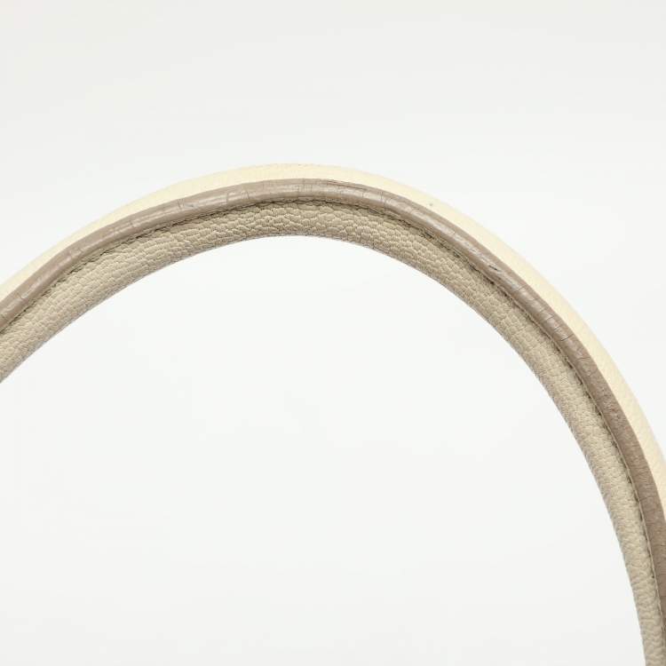 Pre Owned D&G Lily Twist Cream Leather Top Handle Bag