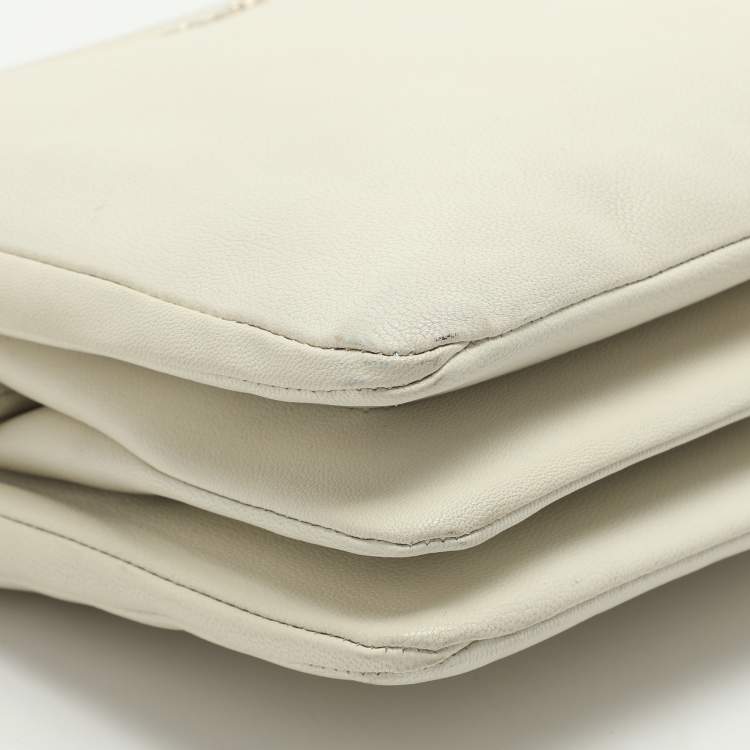 Pre Owned D&G Lily Twist Cream Leather Top Handle Bag