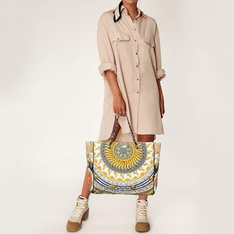 Pre Owned D&G Multicolor Quilted Canvas and Leather Lily Glam Tote 