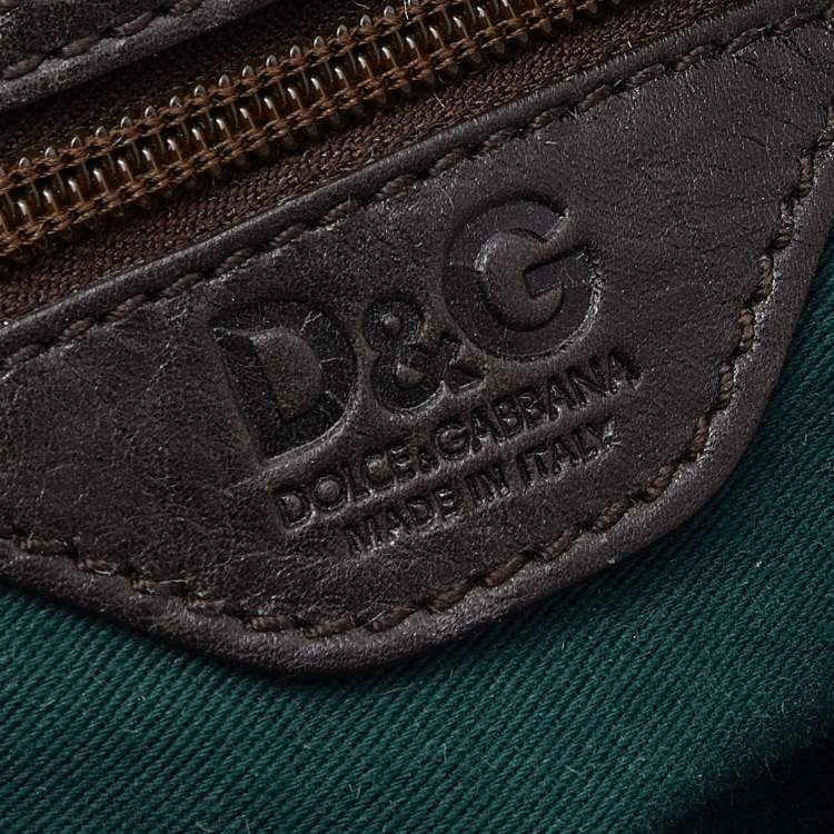 Pre Owned D&G Multicolor Patent and Leather Lily Stripe Bowler Bag