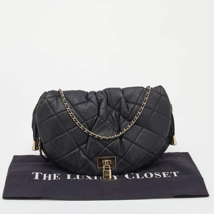Pre Owned D&G Black Quilted Leather Vlada Crossbody Bag