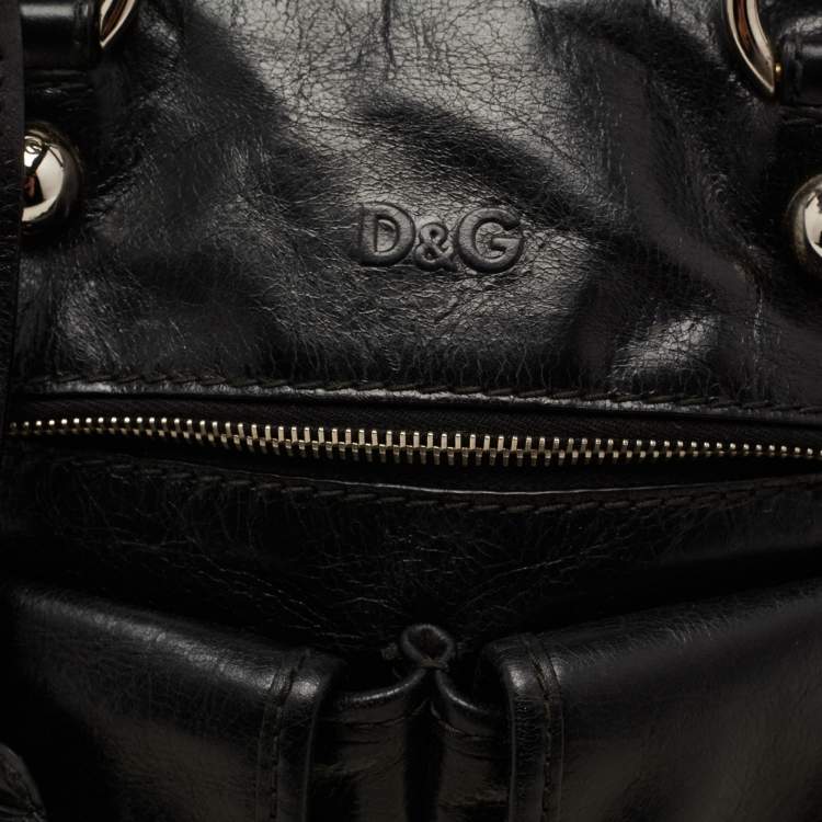 Pre Owned D&G Black Leather Emy Satchel