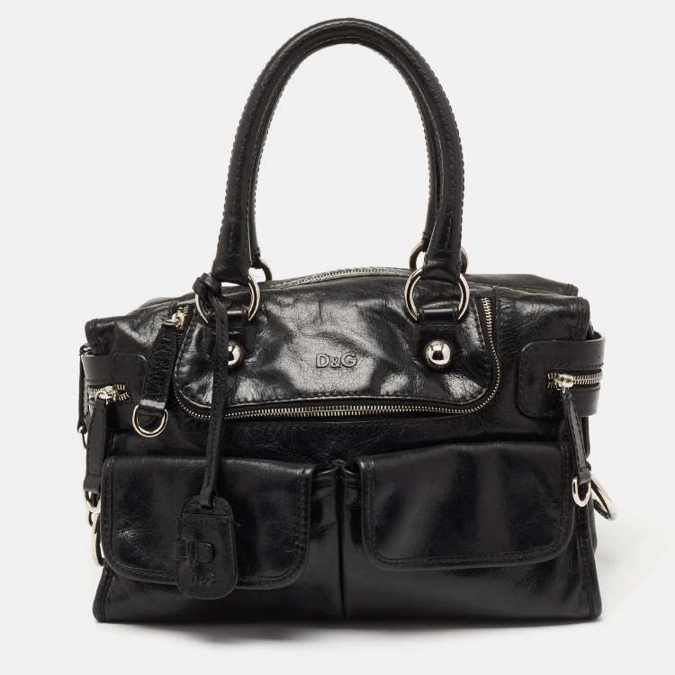 Pre Owned D&G Black Leather Emy Satchel