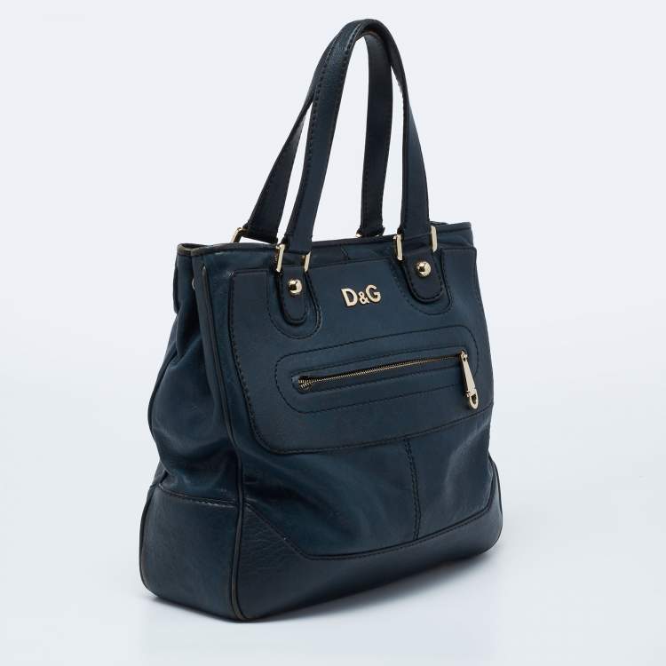 Pre Owned D&G Blue Leather Satchel