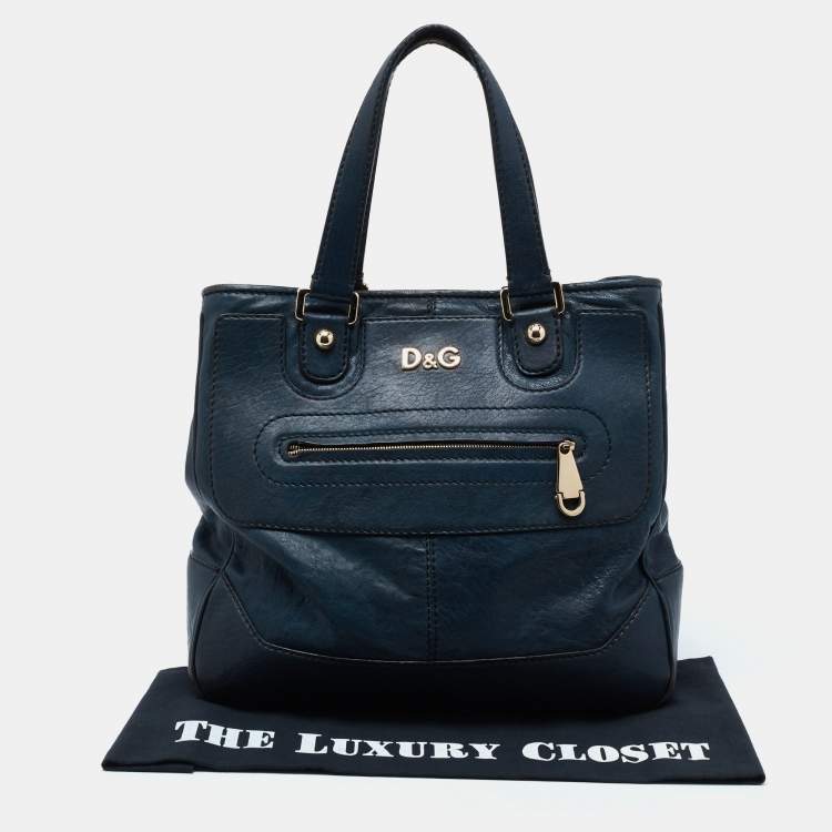 Pre Owned D&G Blue Leather Satchel