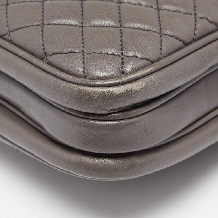 D&G Grey Quilted Leather Lily Glam Crossbody Bag D&G | The Luxury Closet