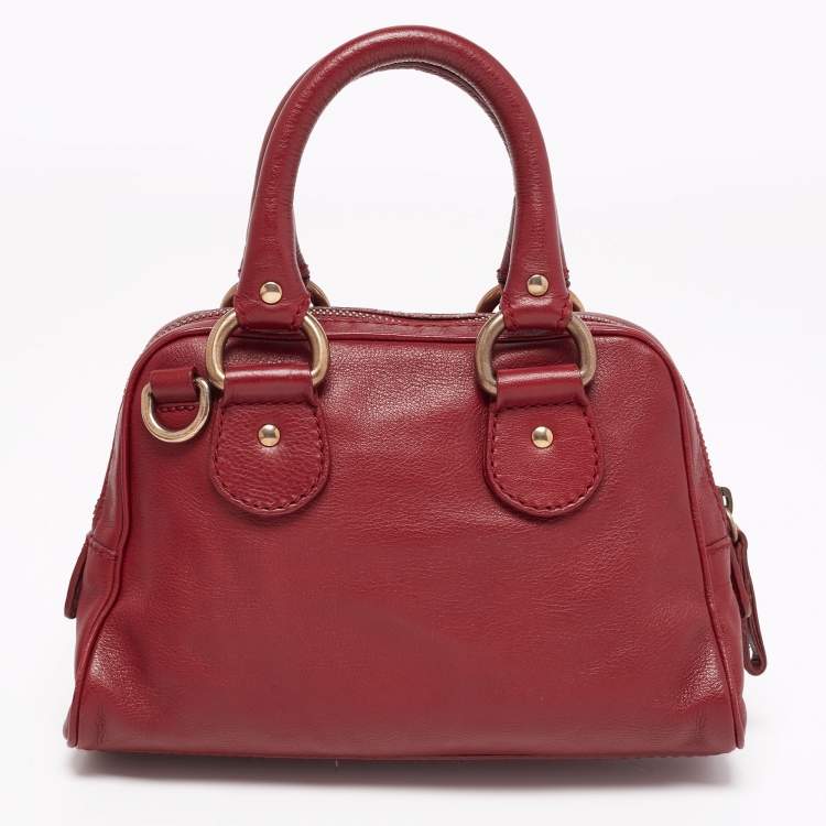 Pre Owned D&G Maroon Leather Satchel