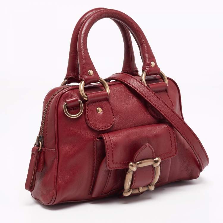 Pre Owned D&G Maroon Leather Satchel