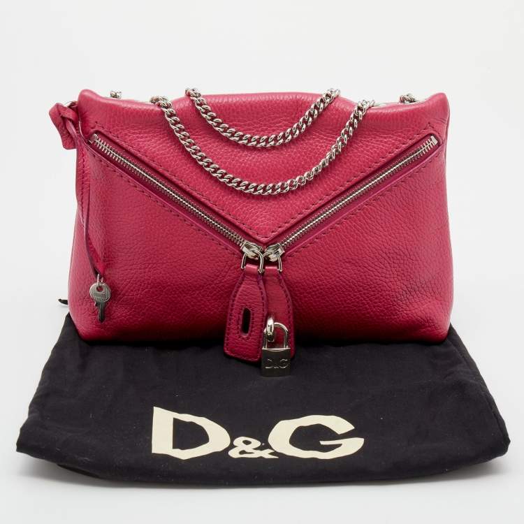 Pre Owned  D&G Pink Leather Micol Shoulder Bag