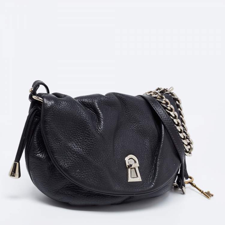 Pre Owned D&G Black Leather Shoulder Bag