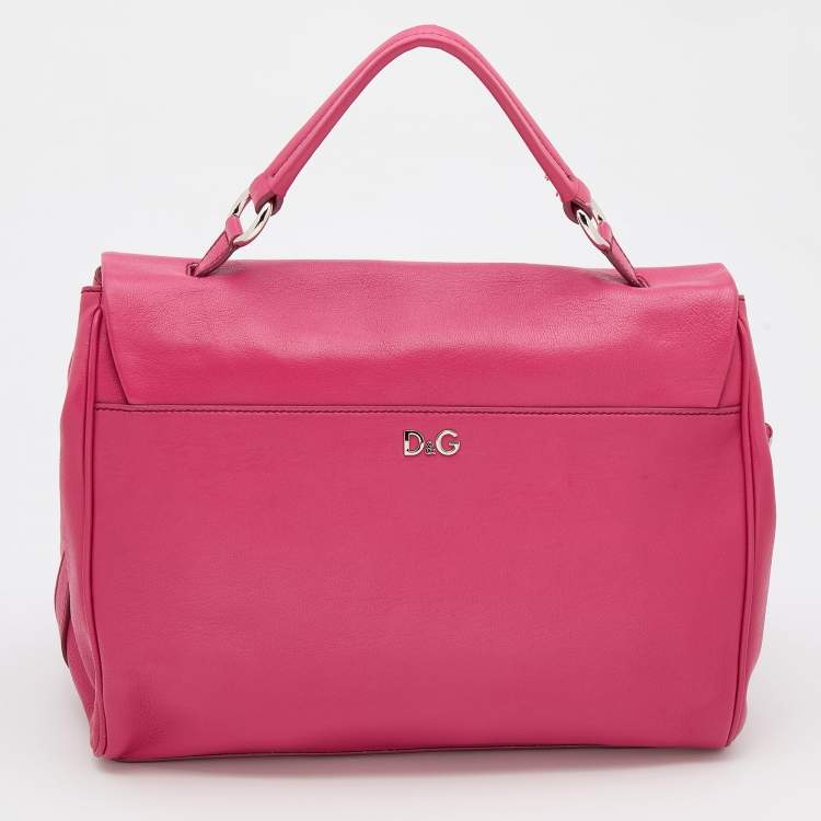Pre Owned D&G Pink Leather Miss Dolce Top Handle Bag