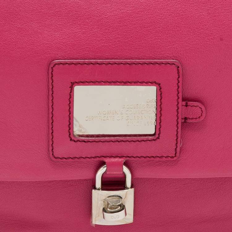 Pre Owned D&G Pink Leather Miss Dolce Top Handle Bag