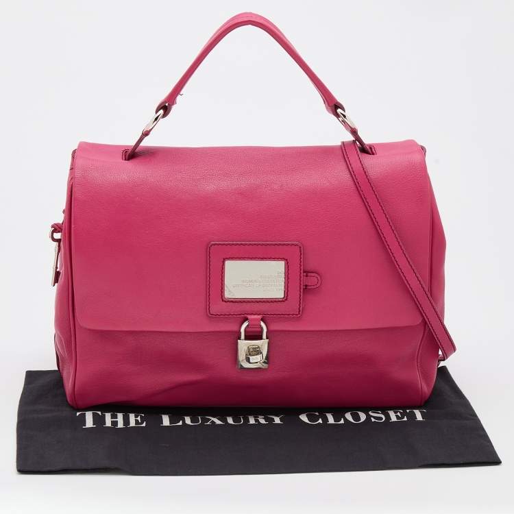 Pre Owned D&G Pink Leather Miss Dolce Top Handle Bag