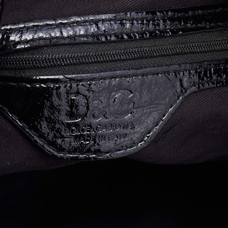 Pre Owned D&G Black Patent Leather Allyson Satchel
