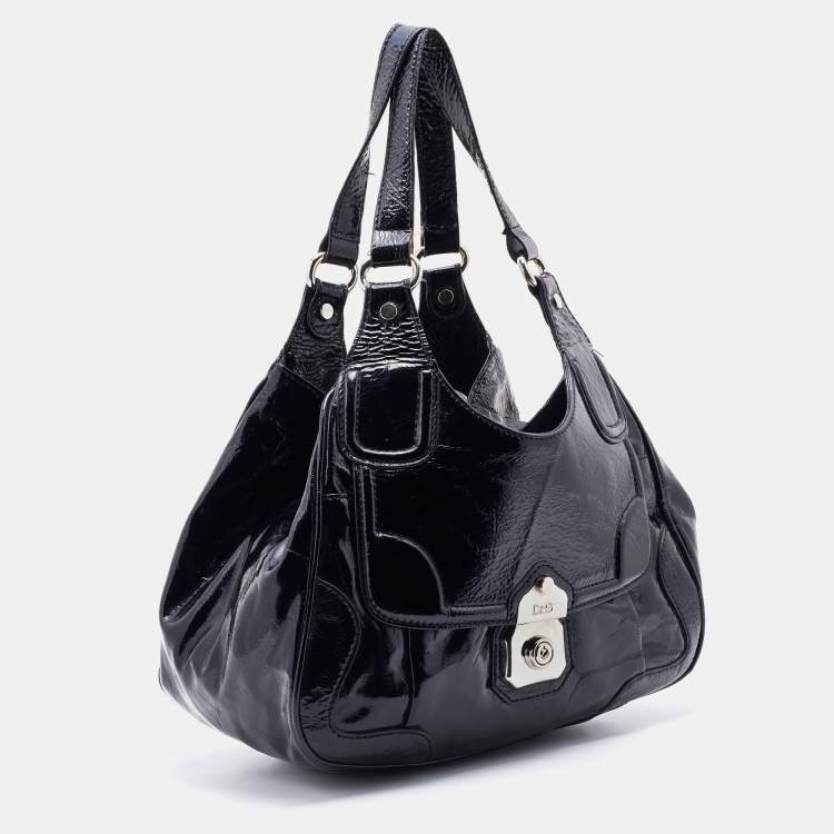 Pre Owned D&G Black Patent Leather Allyson Satchel