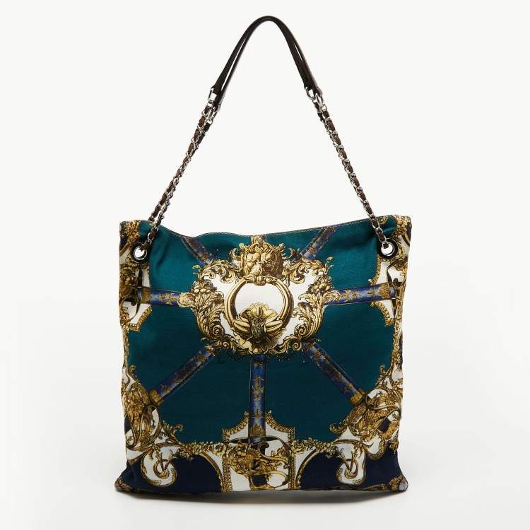Pre Owned D&G Multicolor Printed Canvas Ania Chain Shoulder Bag