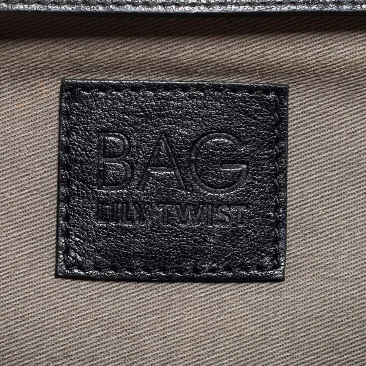 Pre Owned D&G Black Leather Lily Twist Satchel 