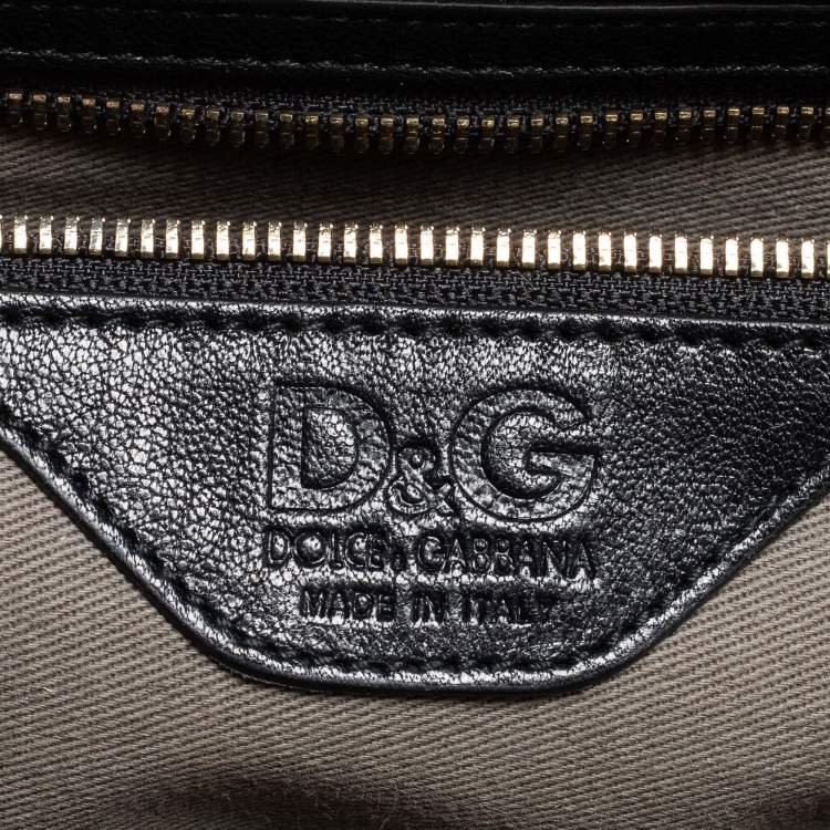 Pre Owned D&G Black Leather Lily Twist Satchel 