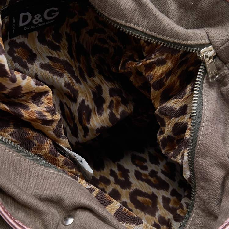 Pre Owned D&G Grey Canvas Fun Is My Life Tote