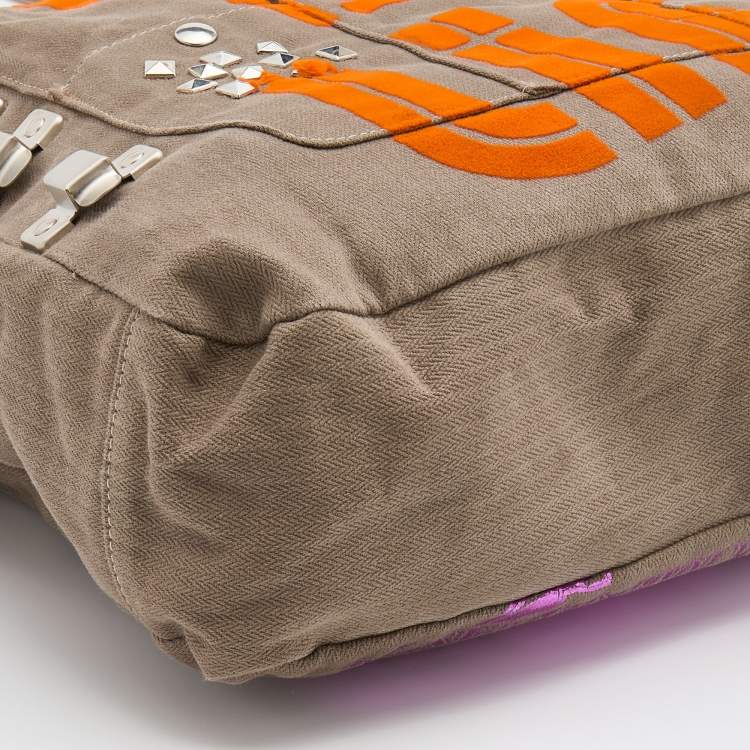Pre Owned D&G Grey Canvas Fun Is My Life Tote