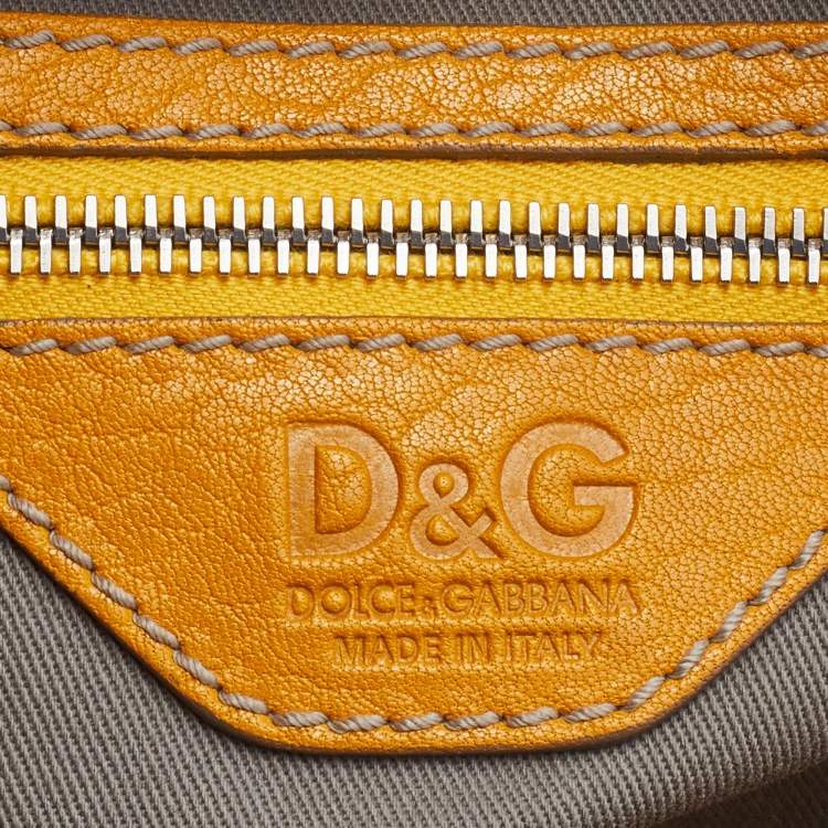 Pre Owned D&G Mustard Yellow Leather Hobo