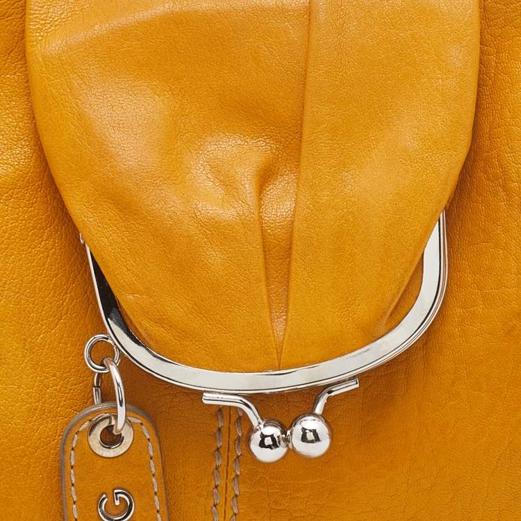 Pre Owned D&G Mustard Yellow Leather Hobo