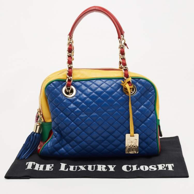 Pre Owned D&G Multicolour Quilted Leather Lily Glam Satchel