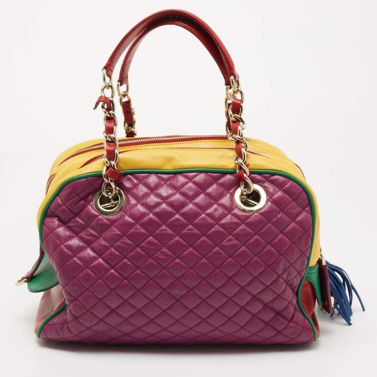 Pre Owned D&G Multicolour Quilted Leather Lily Glam Satchel