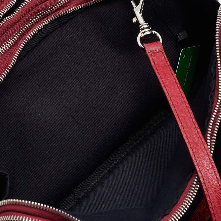 Pre Owned D&G Red Leather Top Zip Camera Crossbody Bag