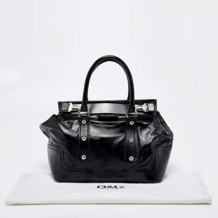 Pre Owned D&G Black Patent Leather Zoe Bag