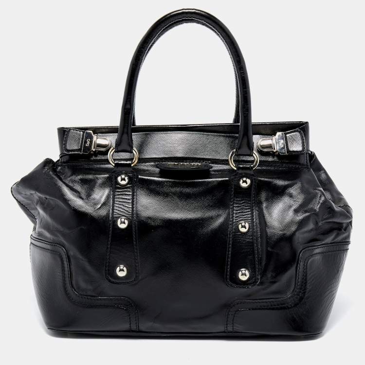Pre Owned D&G Black Patent Leather Zoe Bag