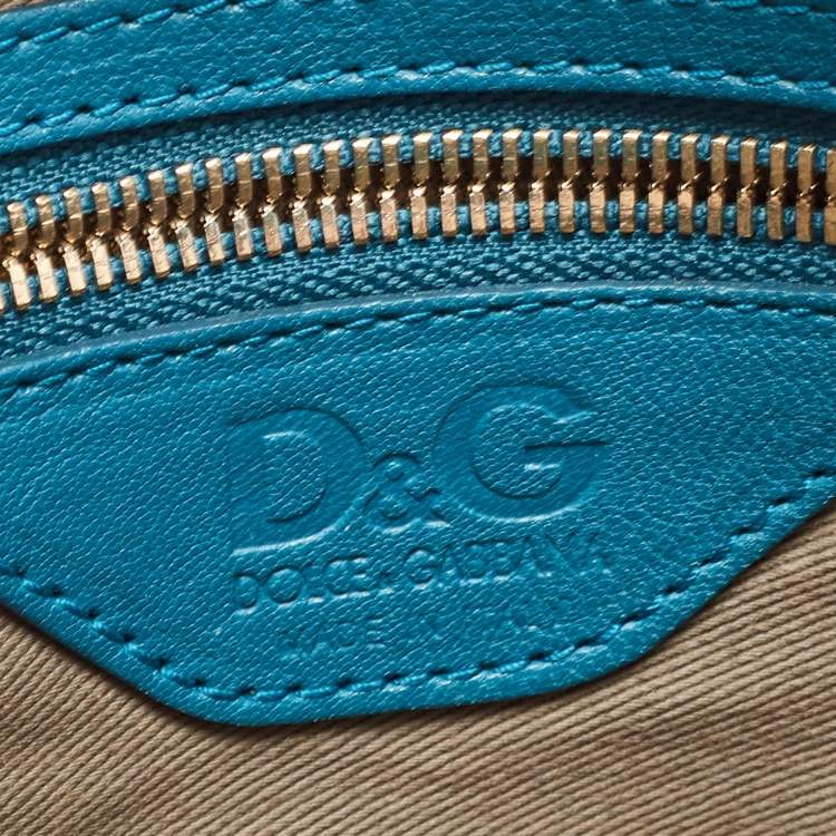 Pre Owned D&G Blue Quilted Leather Lily Glam Shoulder Bag
