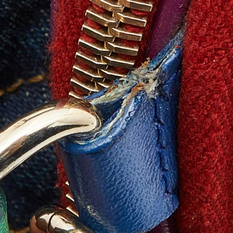 Pre Owned D&G Multicolor Denim and Leather Lilly Glam Shoulder Bag 