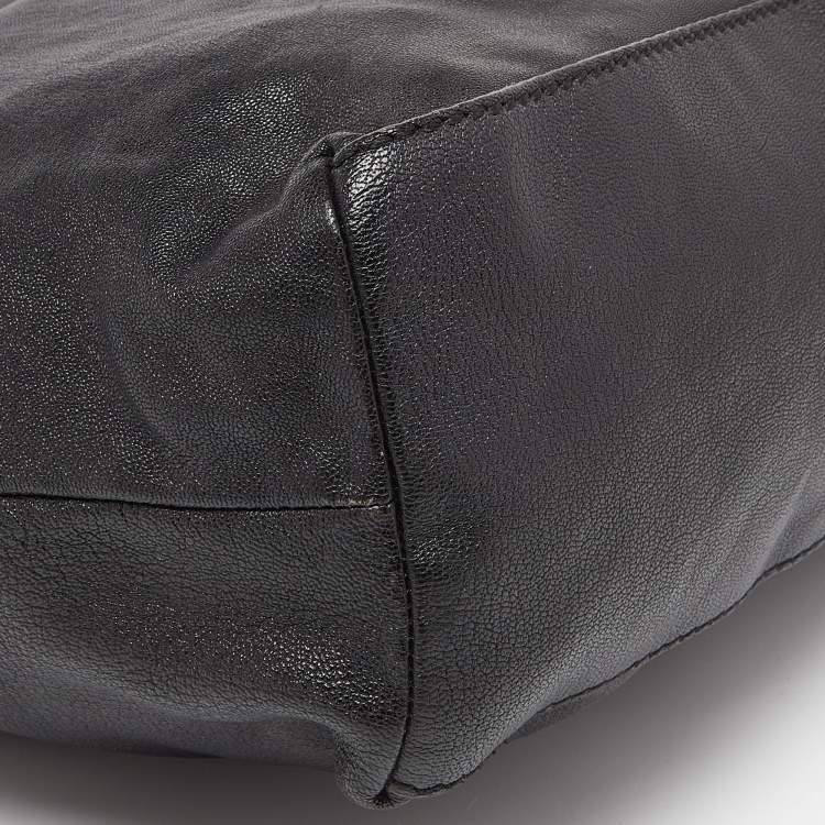 Pre Owned D&G Black Leather Kari Shopper Tote