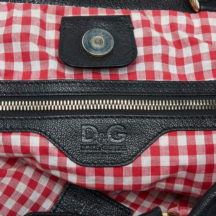 Pre Owned D&G Black Leather Kari Shopper Tote