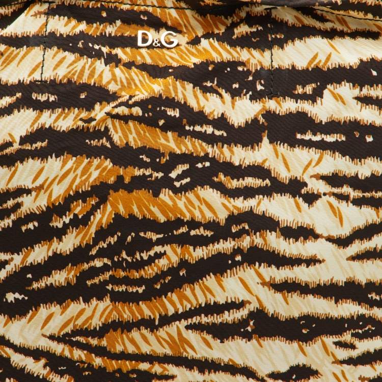 Pre Owned D&G Beige/Brown Zebra Print Canvas Kori Shopper Tote