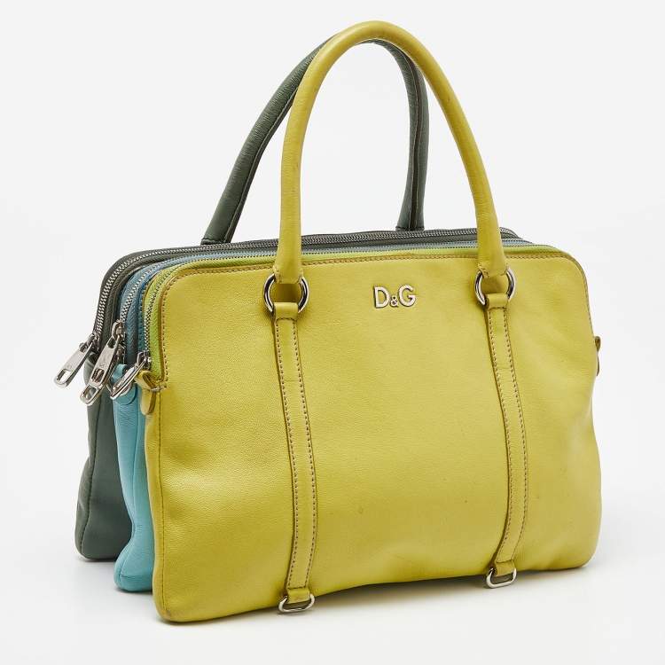 Pre Owned D&G Tri Color Leather Lily Twist Laptop Bag