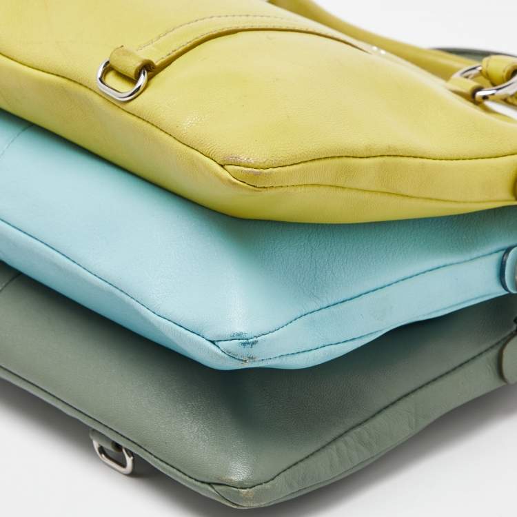 Pre Owned D&G Tri Color Leather Lily Twist Laptop Bag