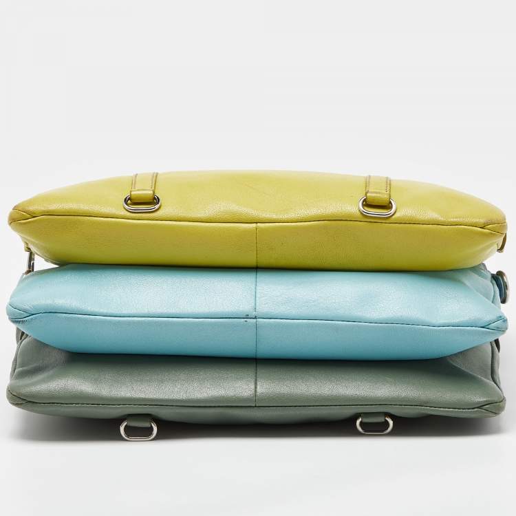 Pre Owned D&G Tri Color Leather Lily Twist Laptop Bag