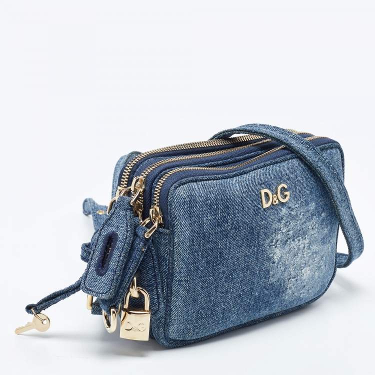 Pre Owned D&G Blue Denim Lily Crossbody Bag