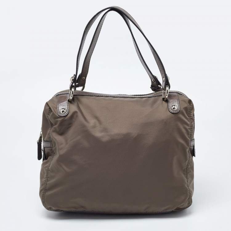 Pre Owned D&G Grey Nylon and Leather Mila Bag