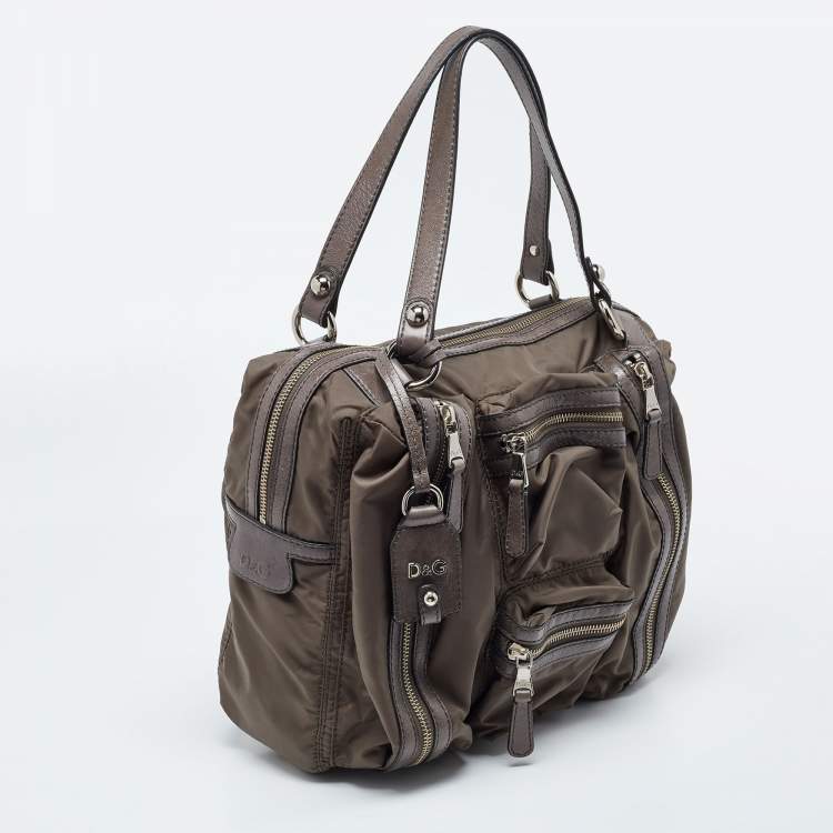 Pre Owned D&G Grey Nylon and Leather Mila Bag