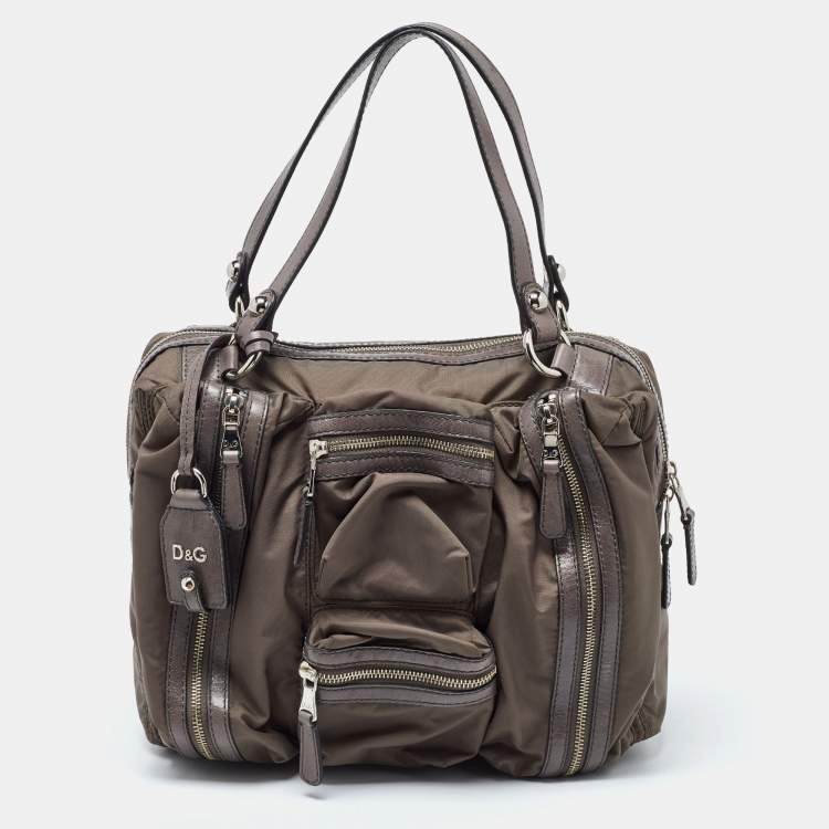 Pre Owned D&G Grey Nylon and Leather Mila Bag