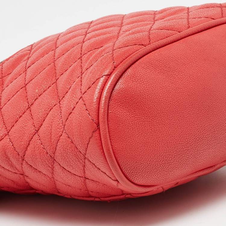 Pre Owned D&G Red Leather Lily Glam Chain Crossbody Bag