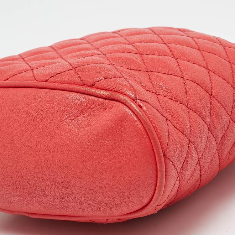 Pre Owned D&G Red Leather Lily Glam Chain Crossbody Bag