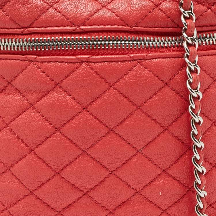 Pre Owned D&G Red Leather Lily Glam Chain Crossbody Bag