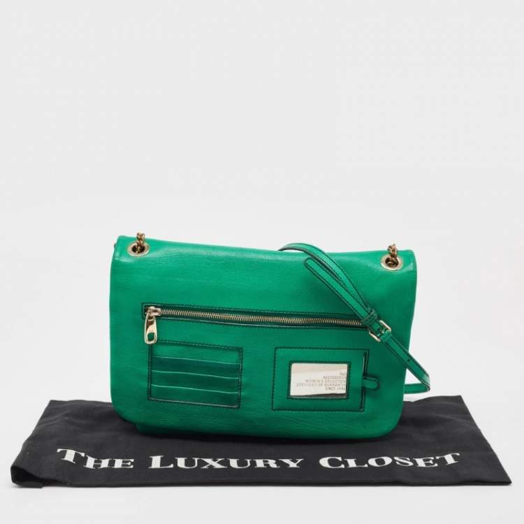 Pre Owned D&G Green Leather Ania Shoulder Bag